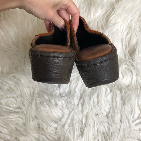 Born Tweed and Leather Clog Mules - Picture 4 of 9